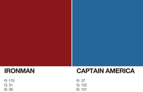 Ironman CaptainAmerica Pantone RGB
